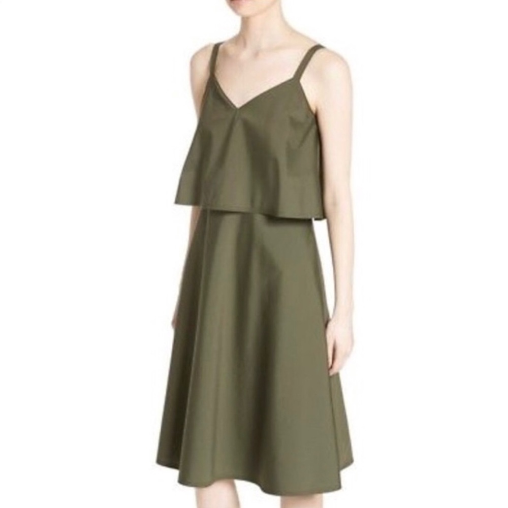 Lafayette 148 RiRi olive green midi dress